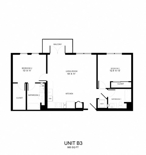 a floor plan of unit b3 of the aspen residence